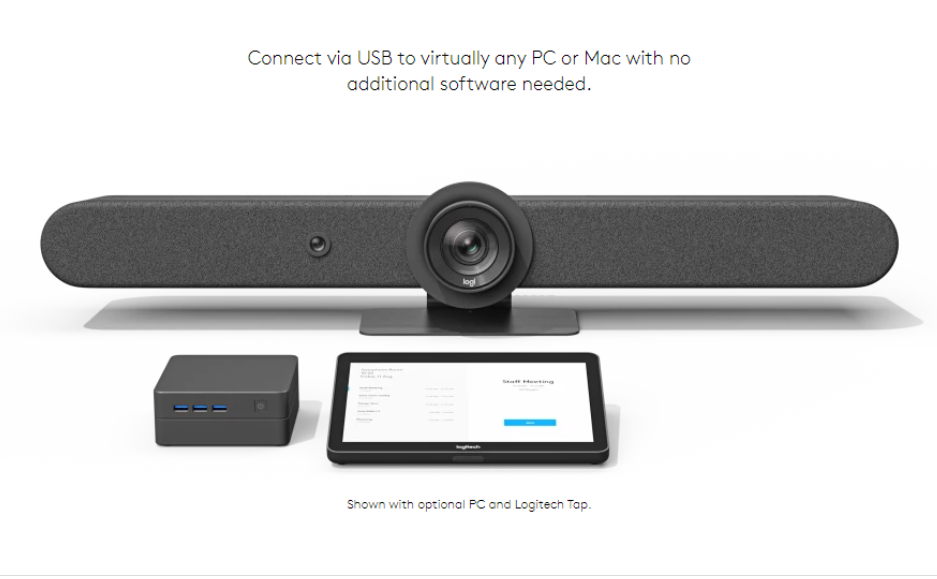 Logitech Rally Bar in Graphite Video Conference Solution for Teams Bundle with separate i5 Compute
