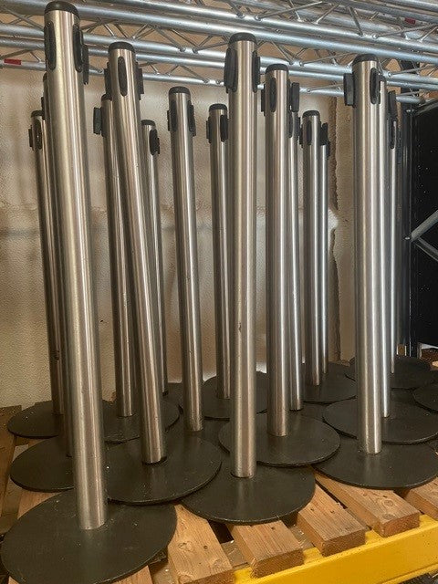 Hire of Tensa Barriers with retractable webbing band