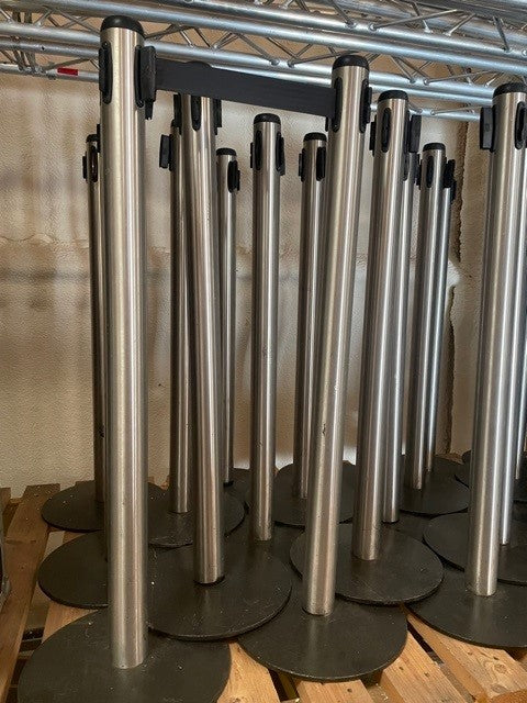 Hire of Tensa Barriers with retractable webbing band