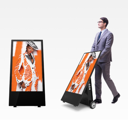 43" Outdoor Android Black Digital Poster Battery/Mains A-Board