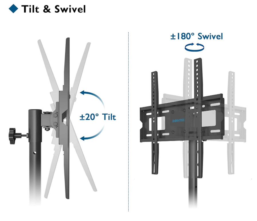 Tripod TV stand 30"-60" tilt swivel and raise easy to use light weight stand.