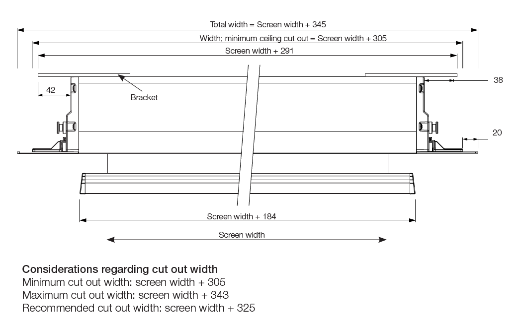 Euroscreen Sesame Electric Recessed Projection Screen